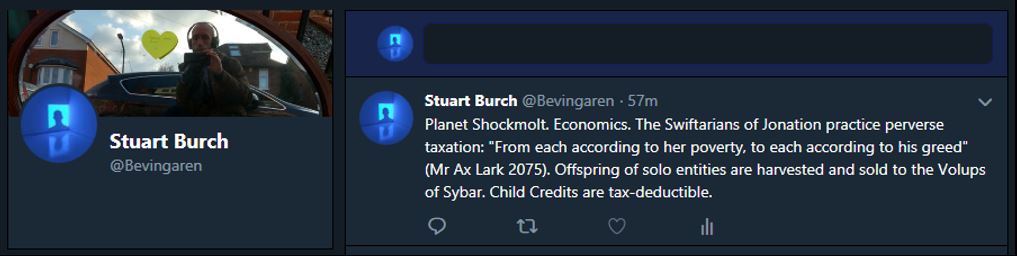 Planet Shockmolt. Economics. The Swiftarians of Jonation practice perverse taxation: 