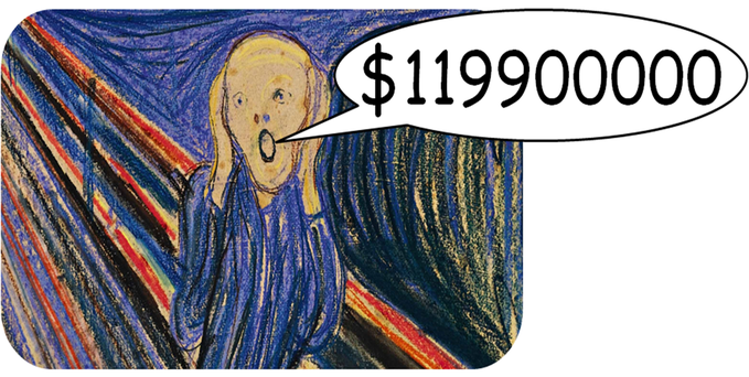 Edvard Munch's The Scream sold at Sotheby's, New York for $119900000