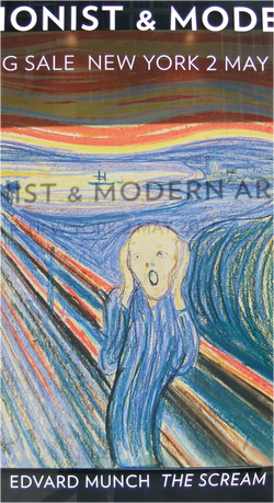 Edvard Munch's The Scream in Sotheby's window